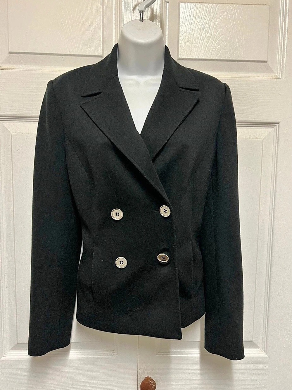 Grace Dane Lewis Black Double-Breasted Blazer Size 6 Like New